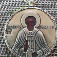 РУСКА СРЕБЪРНА ИКОНА-медальон сребро 84 , снимка 1 - Антикварни и старинни предмети - 12654432