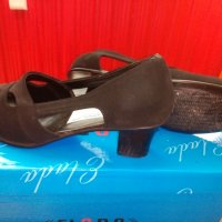 Официални дамски велурени обувки 36 номер, снимка 2 - Дамски обувки на ток - 21861015
