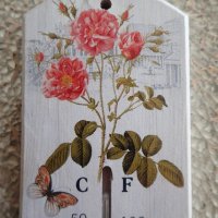 " Рози " - дървен ретро термометър, снимка 5 - Декорация за дома - 22259923
