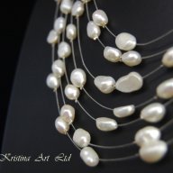 Колие 7реда бели естествени  перли , снимка 7 - Колиета, медальони, синджири - 6239268