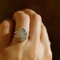 Среб.пръстен-с розов ахат-проба-925. Закупен от Италия., снимка 6 - Пръстени - 21735973