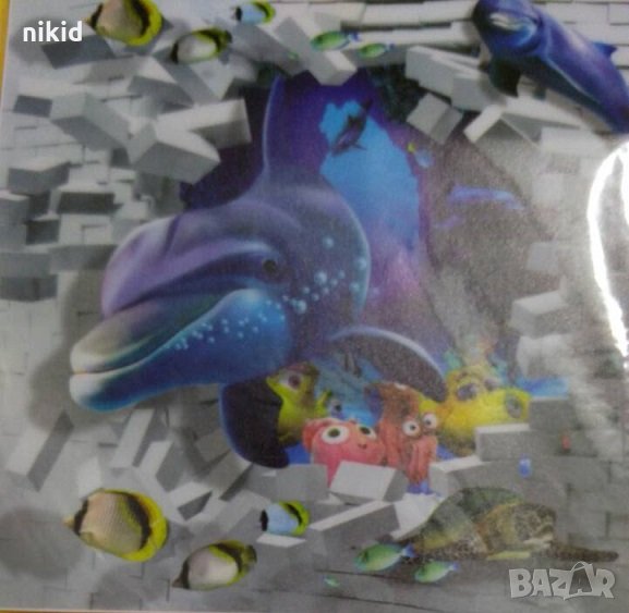 3D Океан Делфин стикер за контакт ключ на лампа копчето, снимка 1