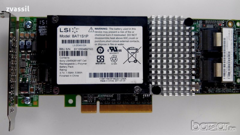 RAID контролер LSI 9261-8i 512MB MegaRAID SATA/SAS 6Gb RAID 5,6,10,60, снимка 1