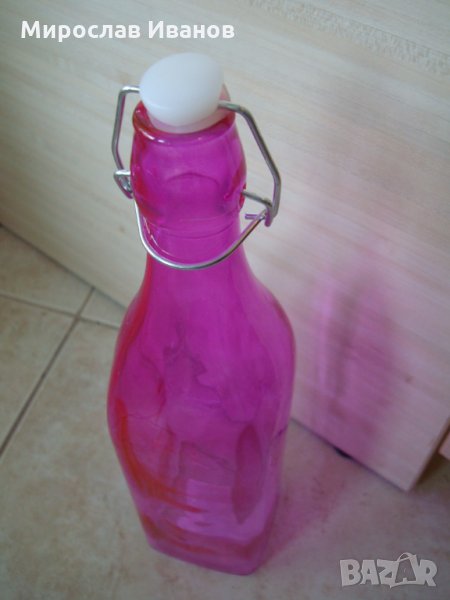 * Лилаво стъклено шише * от Норвегия , снимка 1