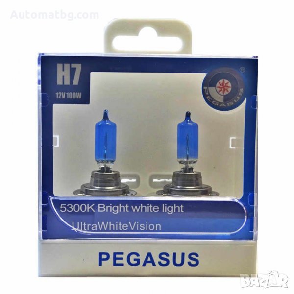 H7 Pegasus Халогенни фарове за кола, 1200 лумена бяла светлина, 12V / 100W 5300 K, снимка 1