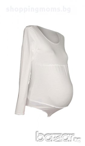 Боди за бременни модел 430 във бяло, снимка 1 - Дрехи за бременни - 9748545
