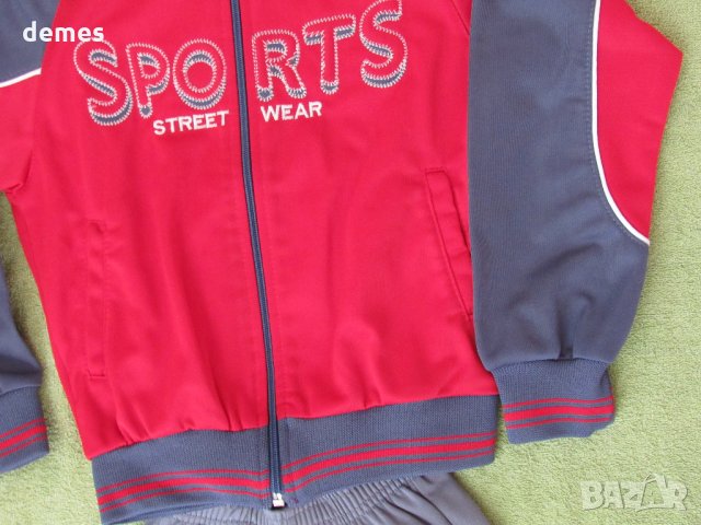 Детски анцуг цвят сиво и винено червено, нов, размер 122, снимка 10 - Детски анцузи и суичери - 24378323