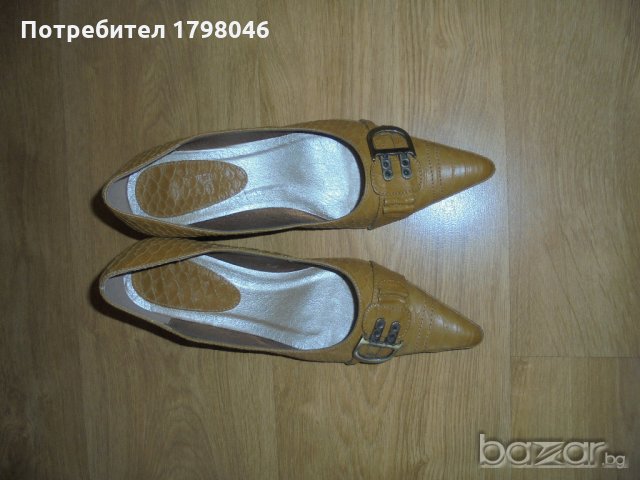 Елегантни дамски обувки № 38      Жълти , снимка 4 - Дамски обувки на ток - 19519858