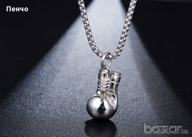 Дамско или мъжко колие, бижута позлатено синджирче, боксова ръкавица, снимка 6 - Колиета, медальони, синджири - 18394115