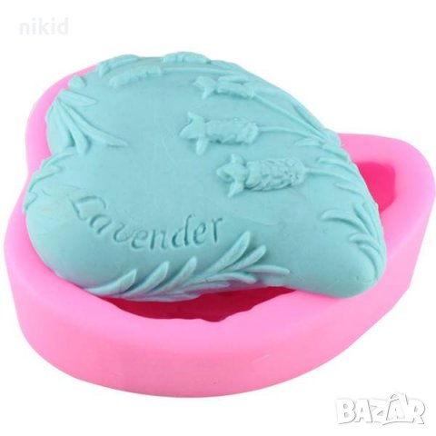 Lavender Лавандула сърце голям Дълбок силиконов молд форма тесто фондан сапун гипс шоколад мъфини