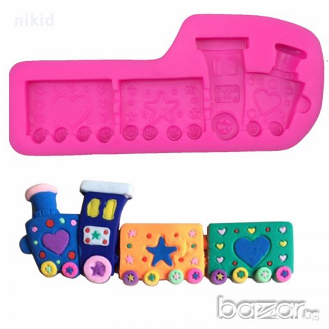 влак влакче с вагони силиконов молд форма за украса декор торта фондан шоколад и др.