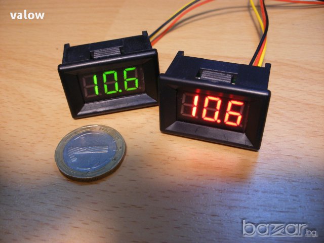 Цифров мини панелен волтметър DC 0-100v за кола камион каравана мотор