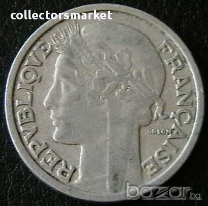 2 франка 1947 В, Франция, снимка 2 - Нумизматика и бонистика - 11704081