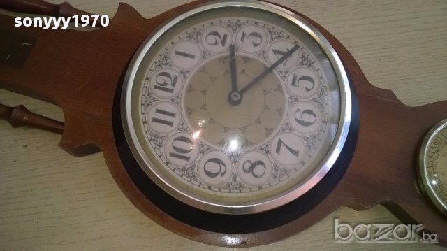 Ретро термо/баро/хидрометър+часовник-85х25см-внос франция, снимка 8 - Антикварни и старинни предмети - 17928754