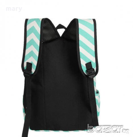 раница с фигурален десен в зелено и бяло, снимка 9 - Раници - 20845907