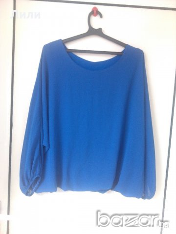 синя блуза, снимка 1 - Блузи с дълъг ръкав и пуловери - 21348936