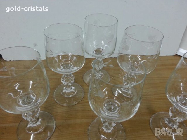 Ретро кристални чаши за вино , снимка 3 - Антикварни и старинни предмети - 22519949