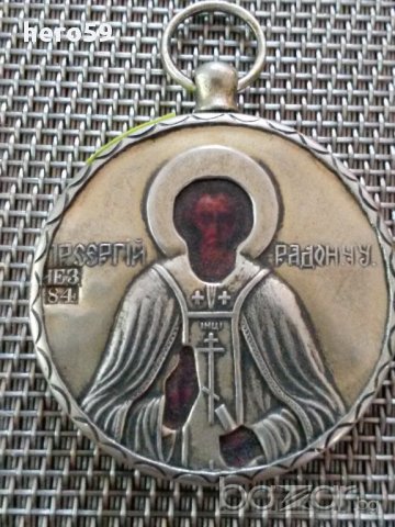 РУСКА СРЕБЪРНА ИКОНА-медальон сребро 84 