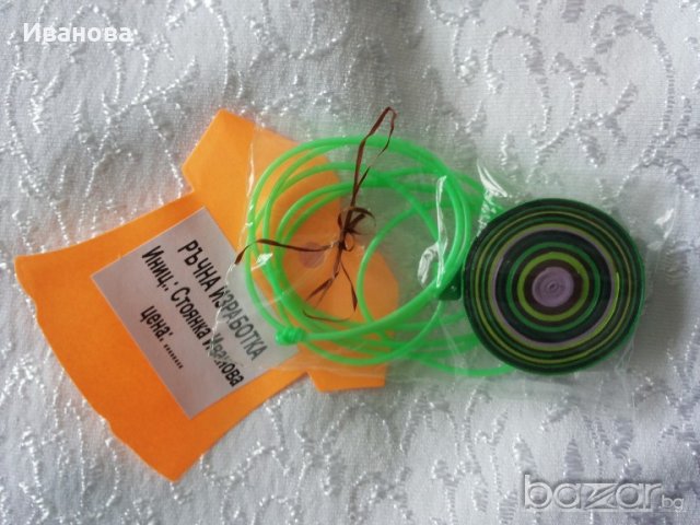 Ръчна изработка на бижута от хартия и квилинг  0.50лв лакирани са със декопажен лак, снимка 3 - Колиета, медальони, синджири - 18409380