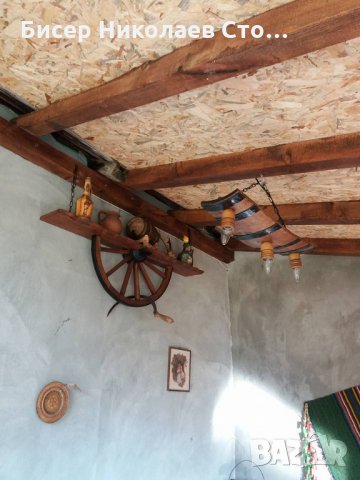 Етно полилеи от автентични бъчви с ръчно изработени дървени чашки!, снимка 10 - Полилеи - 15442480