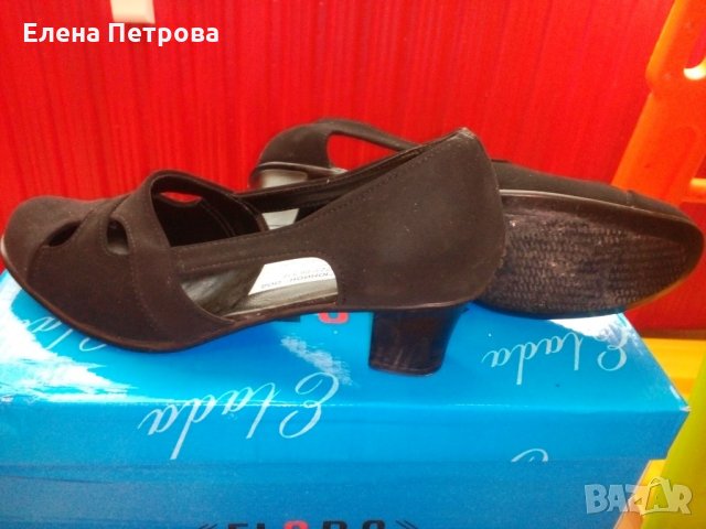 Официални дамски велурени обувки 36 номер, снимка 2 - Дамски обувки на ток - 21861015