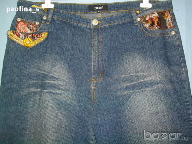 Дизайнерски дънкови бермуди ”DNA” jeans originals” Dona Caran New York! 4-5XL, снимка 2 - Дънки - 14498792