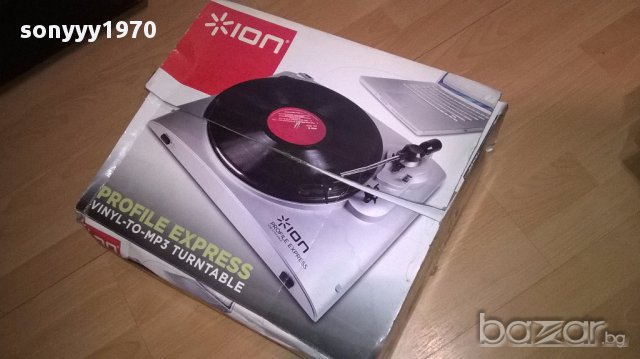 Ion-profile express-vinyl to mp3 turnable-в кашон-внос англия, снимка 4 - Ресийвъри, усилватели, смесителни пултове - 16846216