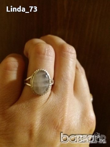 Среб.пръстен-с розов ахат-проба-925. Закупен от Италия., снимка 6 - Пръстени - 21735973