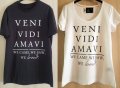 Тениска хит 100% памук Нова "Veni Vidi Amavi", снимка 1 - Тениски - 21441090