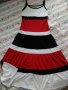 Нова моряшка дълга рокля, намаление, М, памук, райета, презрамки, райе, бяла, червена, черна, снимка 1 - Рокли - 21840178