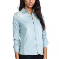 g-star tailor straight shirt women - страхотна дамска дънкена риза, снимка 1 - Ризи - 23588074