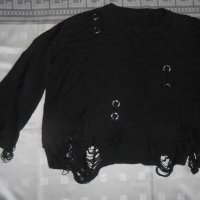 Блуза скъсан ефект m&t fashion, снимка 3 - Блузи с дълъг ръкав и пуловери - 25792205
