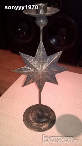 Свещник звезда-40/20см метален-внос швеицария, снимка 1