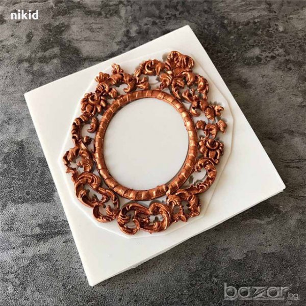 Полукръгла рамка силиконов молд форма за украса торта с фондан шоколад смола, снимка 1