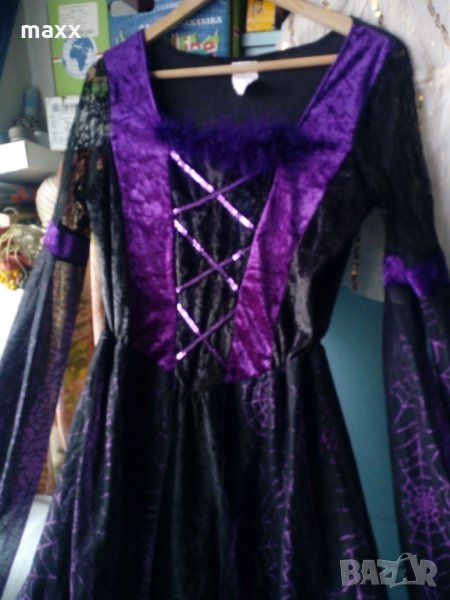 Уникална рокля в черно и преливащо лилаво , снимка 1