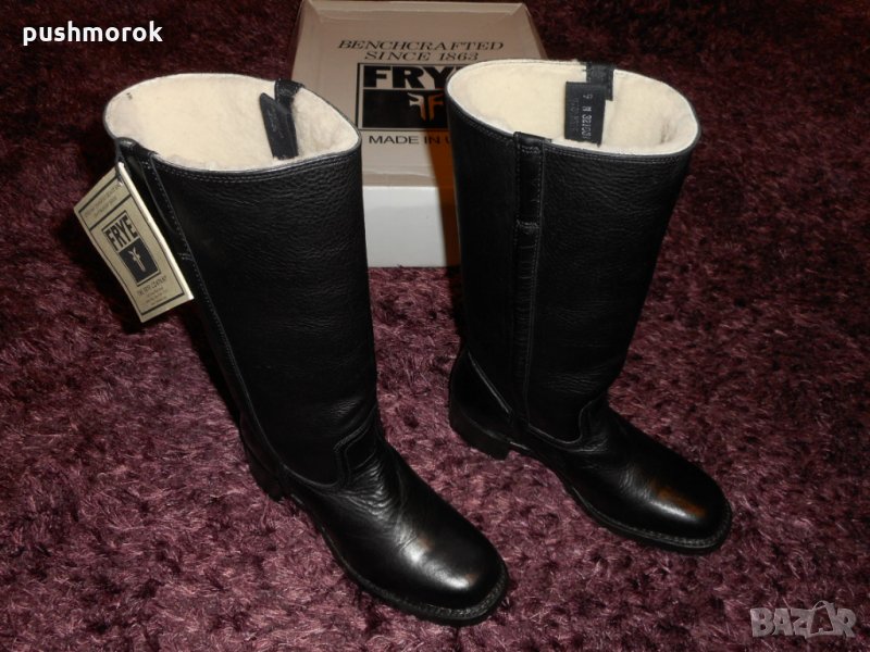 Frye Campus 14G Boots in Black Tumbled Leather, снимка 1