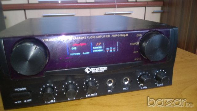 auna multimedia amp-2 sing-2 digital karaoke audio amplifier-швеицария, снимка 11 - Ресийвъри, усилватели, смесителни пултове - 7929436