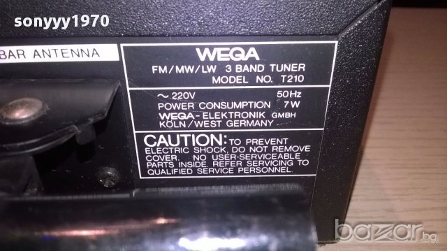 Wega t210-stereo tuner-w.germany-внос швеицария, снимка 11 - Ресийвъри, усилватели, смесителни пултове - 14286023