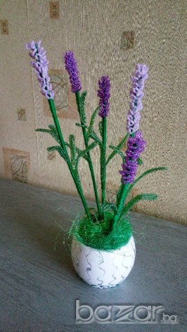 Лавандула от мъниста, снимка 6 - Декорация за дома - 20480688