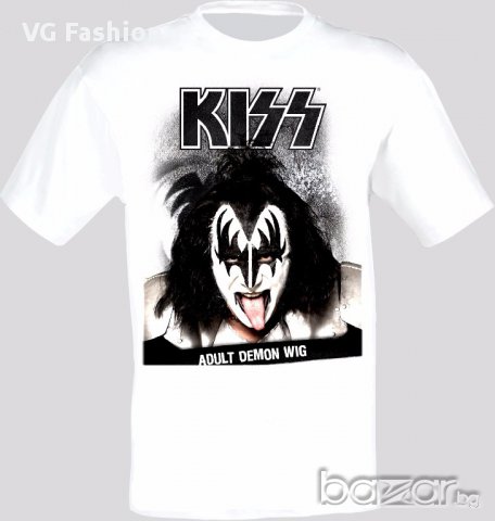 Kiss Rock Band Adult Demon Wig Тениска Мъжка/Дамска S до 2XL, снимка 1 - Тениски - 14353931