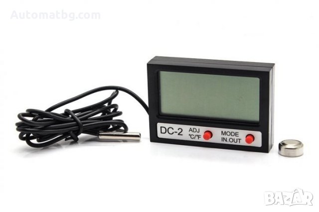 Термометър Дигитален за вграждане за външна и вътрешна температура с часовник-DC-2