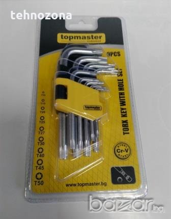 Шестограми - torx с отвор 9бр,  Topmaster professional, снимка 2 - Други инструменти - 20867077