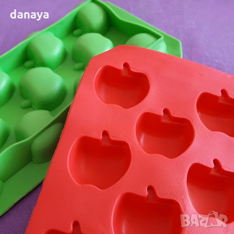 1053 Силиконова форма за лед и бонбони ябълки 11 гнезда, снимка 8 - Форми - 26130584