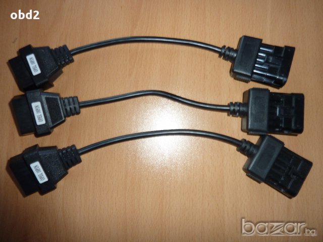 Кабел-преходник Opel  10 pin мъжки към 16 pin OBD2, за Autocom / Delphi / OpCom