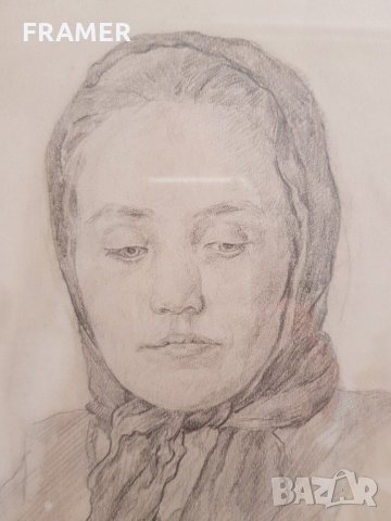 Българка от 1913 година - женски портрет Рисунка - С. Марков, снимка 4 - Картини - 21632661