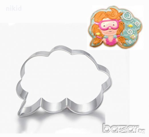 Комикс облак метална форма резец за сладки бисквитки бисквити  фондан, снимка 1 - Форми - 19632354