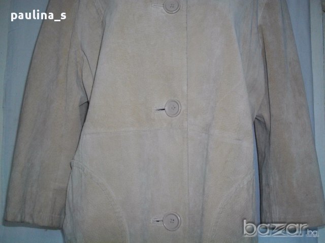 Манто или преходно палто от естествен велур ”Piano woman” / голям размер , снимка 3 - Палта, манта - 15398855