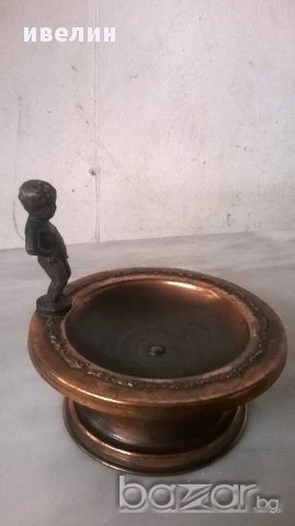 метална купичка със фигура, снимка 2 - Антикварни и старинни предмети - 17700979