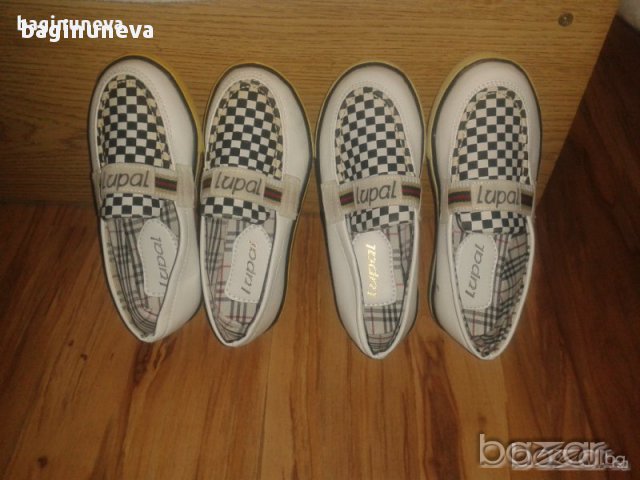 Нови детски бели кожени мокасини - 28-29 и 30 номер, снимка 2 - Детски маратонки - 15126605