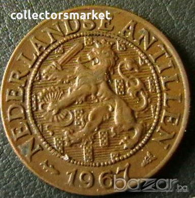 1 цент 1967, Холандски Антили, снимка 2 - Нумизматика и бонистика - 21222316